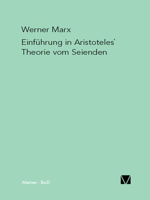 cover image of Einführung in Aristoteles' Theorie vom Seienden